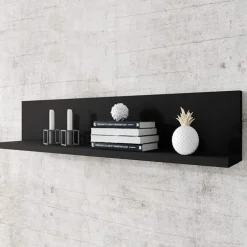 Mensola 150x32h cm per parete attrezzata nero opaco Megan Gihome®