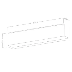 Mensola 150x32h cm per parete attrezzata antracite Megan Gihome®