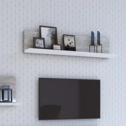 Mensola 150x32h cm per parete attrezzata bianco cemento Megan Gihome®