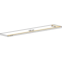 Mensola 120x2h cm soggiorno bianca Geo