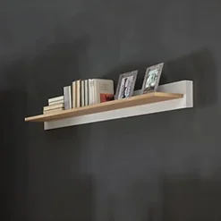 Mensola 143x17h cm soggiorno bianco frassinato rovere Lars
