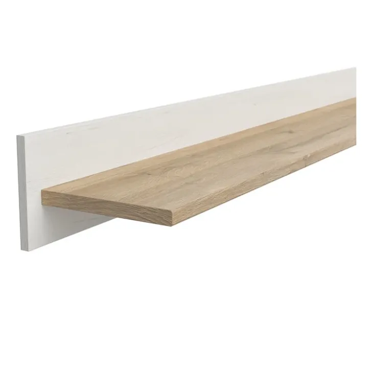 Mensola 143x17h cm soggiorno bianco frassinato rovere Lars