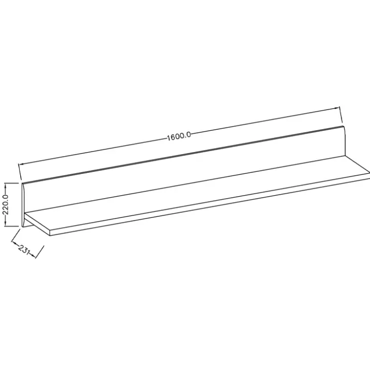 Mensola 160x22h cm soggiorno moderna bianco opaco e lucido Maiorca