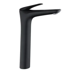 Miscelatore alto per lavabo bagno ottone nero Becco