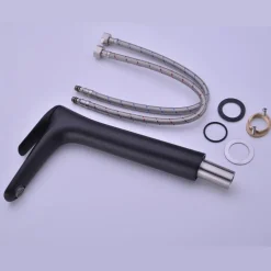 Miscelatore alto per lavabo bagno ottone nero Becco