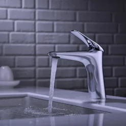 Miscelatore per lavabo bagno ottone cromato Becco