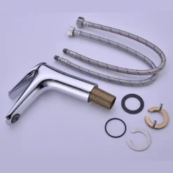 Miscelatore per lavabo bagno ottone cromato Becco