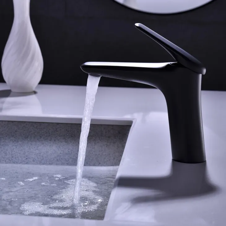 Miscelatore per lavabo bagno ottone nero Becco