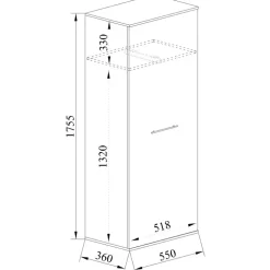 Mobile appendiabiti ingresso multiuso 55x176h cm 1 anta battente rovere Time P