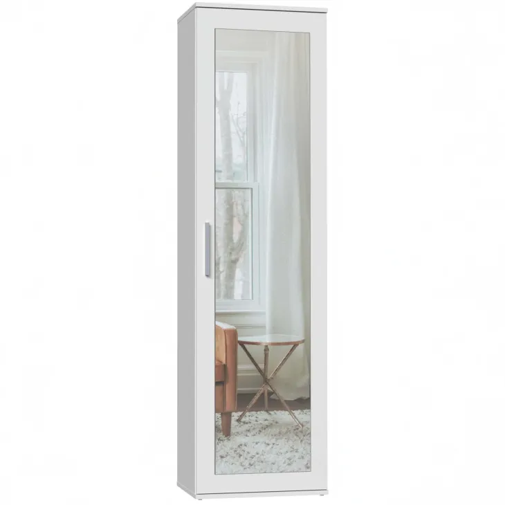 Mobile armadio multiuso ingresso 50x180h cm appendiabiti con specchio bianco Effort