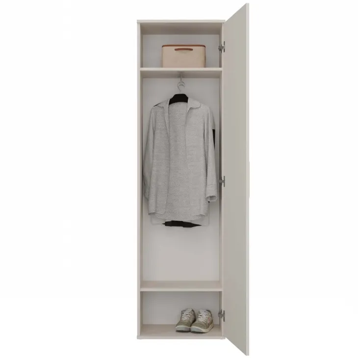 Mobile armadio multiuso ingresso 50x180h cm appendiabiti con specchio beige cashmere Effort