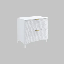 Mobile bagno a terra 81cm 2 cassetti bianco frontali decorati Konny