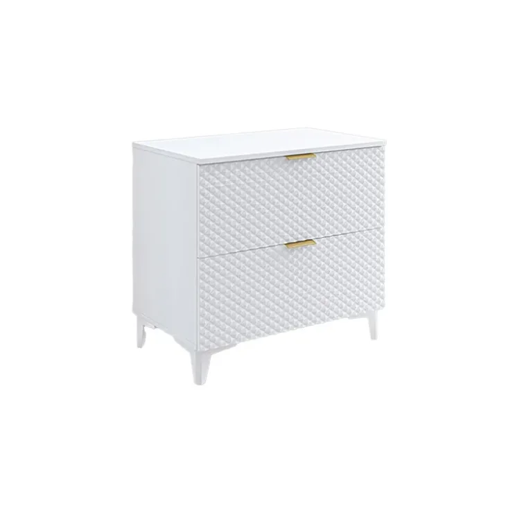 Mobile bagno a terra 81cm 2 cassetti bianco frontali decorati Konny