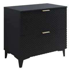 Mobile bagno a terra 81cm con colonna nero frontali decorati Konny