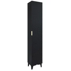 Mobile bagno a terra 81cm con colonna nero frontali decorati Konny