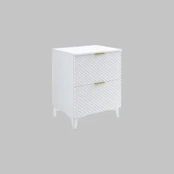 Mobile bagno a terra 61cm con colonna bianco frontali decorati Konny