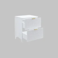 Mobile bagno a terra 61cm con colonna bianco frontali decorati Konny