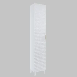 Mobile bagno a terra 81cm con colonna bianco frontali decorati Konny