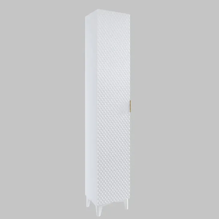 Mobile bagno a terra 81cm con colonna bianco frontali decorati Konny