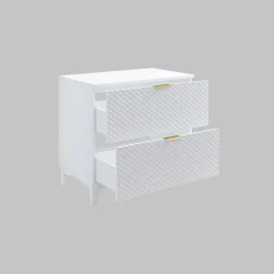 Mobile bagno a terra 81cm con colonna bianco frontali decorati Konny