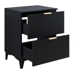 Mobile bagno a terra 61cm con colonna nero frontali decorati Konny