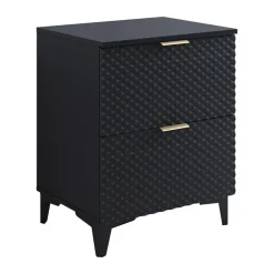 Mobile bagno a terra 61cm con colonna nero frontali decorati Konny