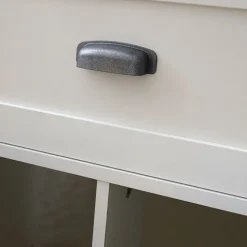 Mobile bagno a terra 120cm con doppio lavabo e colonna shabby bianco rovere Ilias