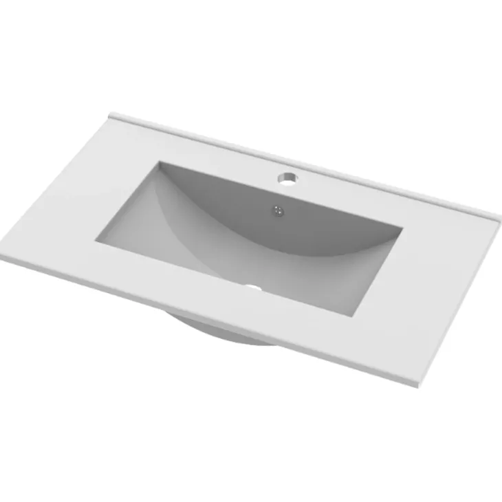 Mobile bagno a terra 82cm con lavabo e specchio 3 cassetti bianco opaco Shutter