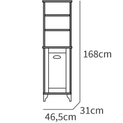 Mobile bagno a terra 82cm con lavabo e colonna shabby bianco rovere Ilias