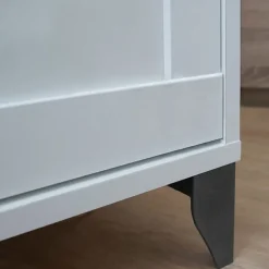 Mobile bagno a terra 82cm con lavabo e colonna shabby bianco rovere Ilias