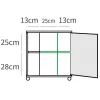 Mobile bagno a terra 64cm con ruote 1 anta rovere bianco Irma