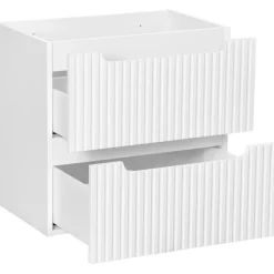 Mobile bagno sospeso cannettato 80cm bianco rovere Cleany