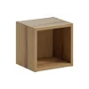 Mobile bagno sospeso cannettato 100cm con lavabo e colonna bianco rovere Cleany
