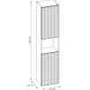 Mobile bagno sospeso cannettato 80cm con lavabo e colonna bianco rovere Cleany