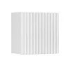 Mobile bagno sospeso cannettato 80cm con lavabo, colonna e 3 pensili bianco rovere Cleany