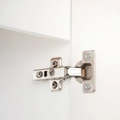 Mobile bagno sospeso cannettato 80cm con lavabo, colonna e 3 pensili bianco rovere Cleany