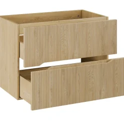Mobile bagno sospeso cannettato 80cm con colonna rovere Pretty