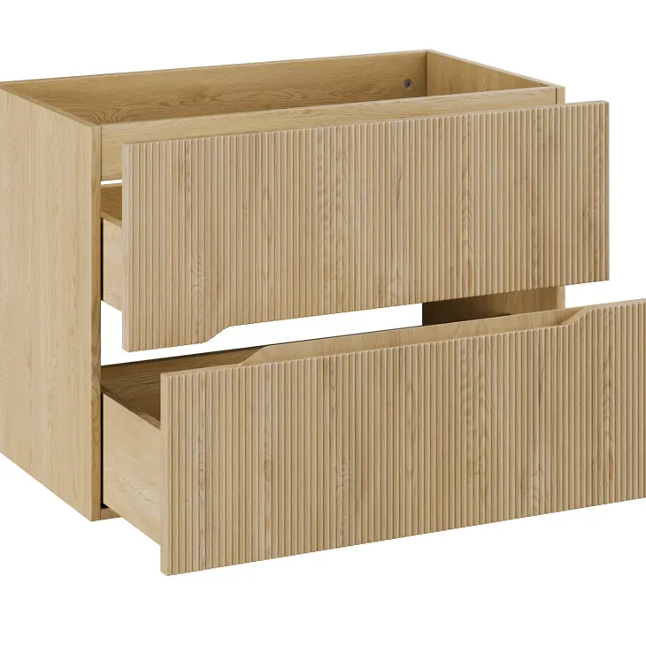 Mobile bagno sospeso cannettato 80cm con lavabo rovere Pretty
