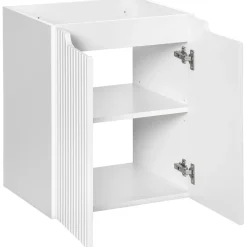 Mobile bagno sospeso cannettato 120cm 5 ante bianco rovere Cleany