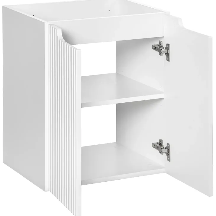 Mobile bagno sospeso cannettato 120cm 5 ante bianco rovere Cleany
