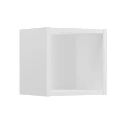 Mobile bagno sospeso cannettato 80cm con lavabo e colonna beige bianco Cleany