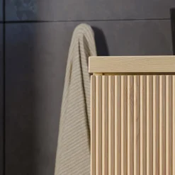 Mobile bagno sospeso cannettato 60cm con colonna rovere Pretty
