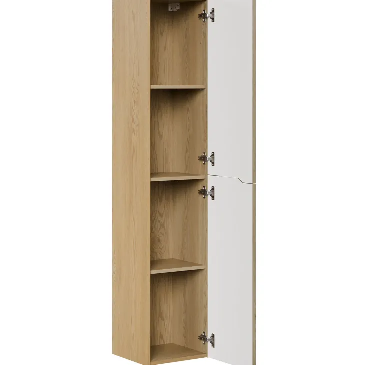 Mobile bagno sospeso cannettato 60cm con colonna rovere Pretty