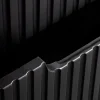 Mobile bagno sospeso cannettato 100cm con lavabo e colonna nero rovere Cleany
