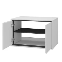 Mobile bagno sospeso 78cm 2 ante bianco lucido nero Linda