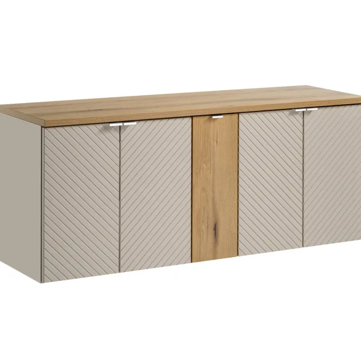 Mobile bagno sospeso 140cm 5 ante beige cashmere Neutry