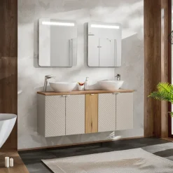 Mobile bagno sospeso 140cm 5 ante beige cashmere Neutry