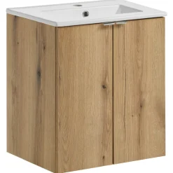 Mobile bagno sospeso 50cm 2 ante con lavabo rovere Rovery