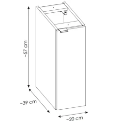 Mobile bagno sospeso 140cm 4 ante con colonna rovere Rovery