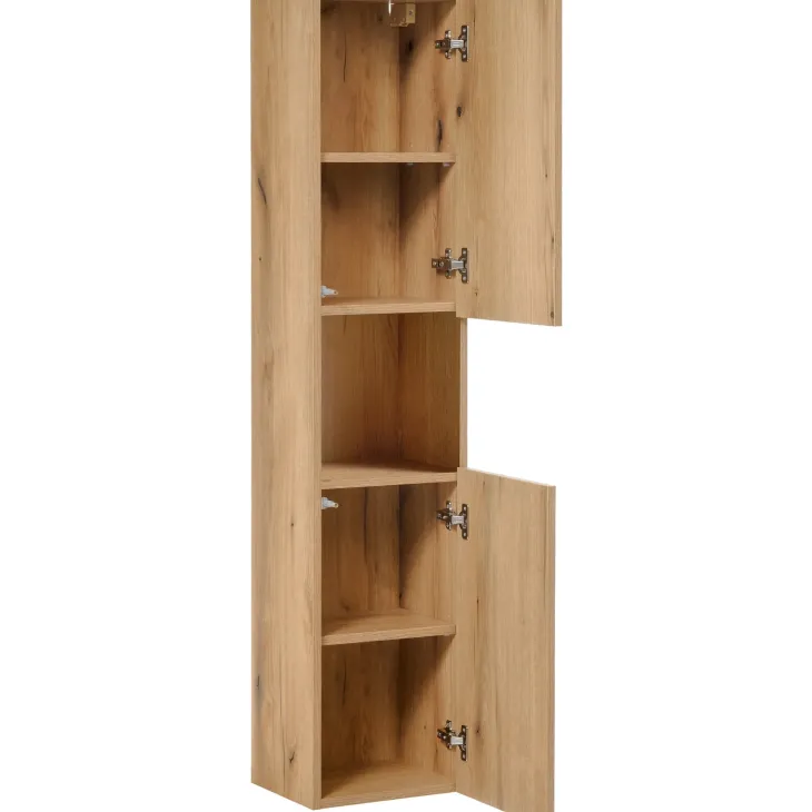 Mobile bagno sospeso 140cm 4 ante con colonna rovere Rovery